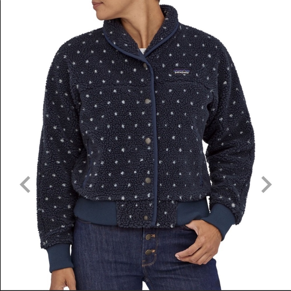 Patagonia Women's Snap Front Retro-X Fleece Jacket XL Navy Blue